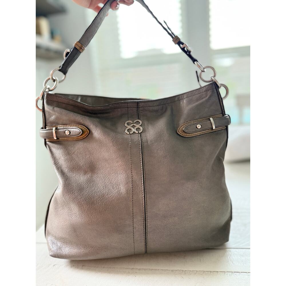 Coach Colette Elevated Leather Hobo Bag - Style 16442 in Grey